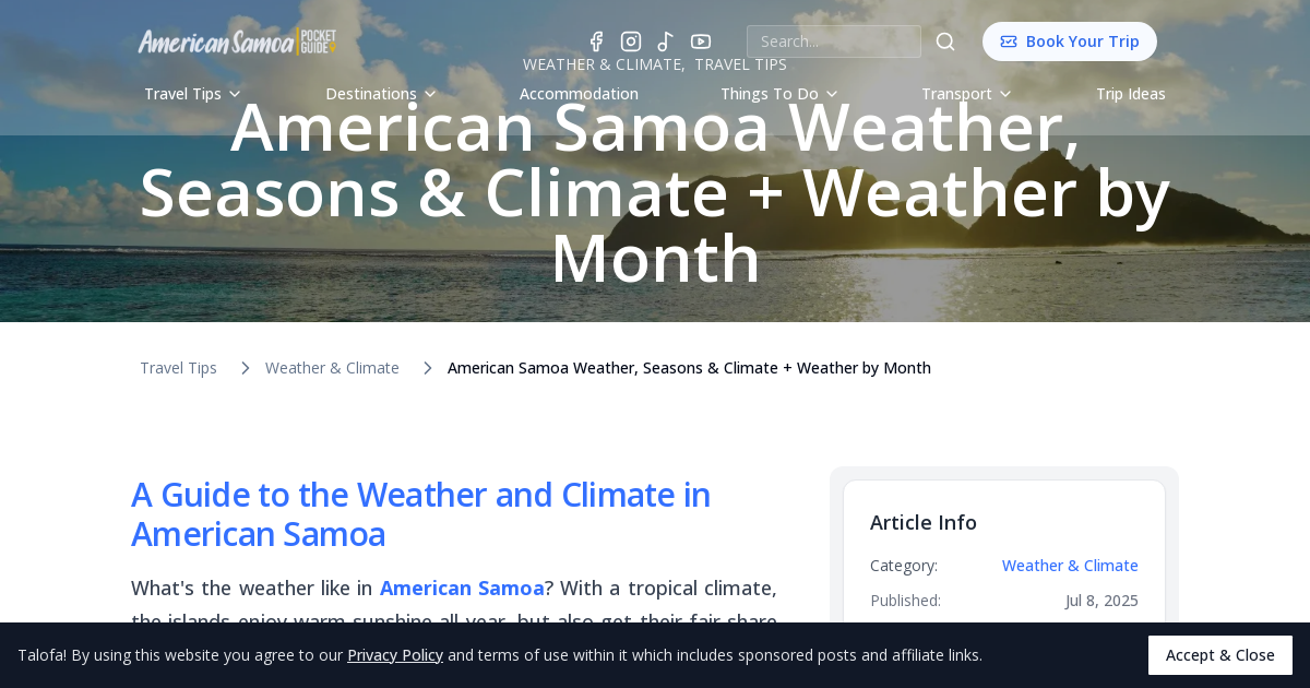 American Samoa Weather, Seasons & Climate + Weather by Month | American ...