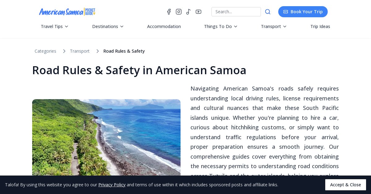 Road Rules & Safety on American Samoa's Largest Travel Guide