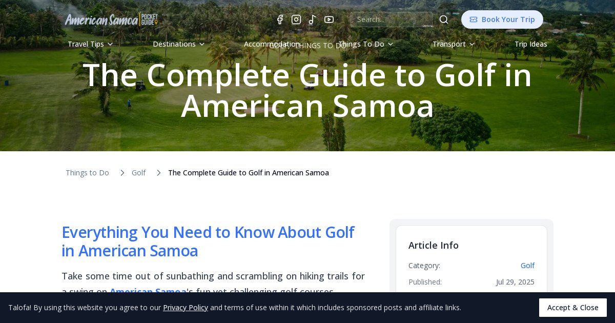The Complete Guide to Golf in American Samoa [2026] | American Samoa ...