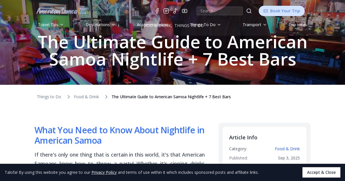 The Ultimate Guide to American Samoa Nightlife + 7 Best Bars [2026 ...