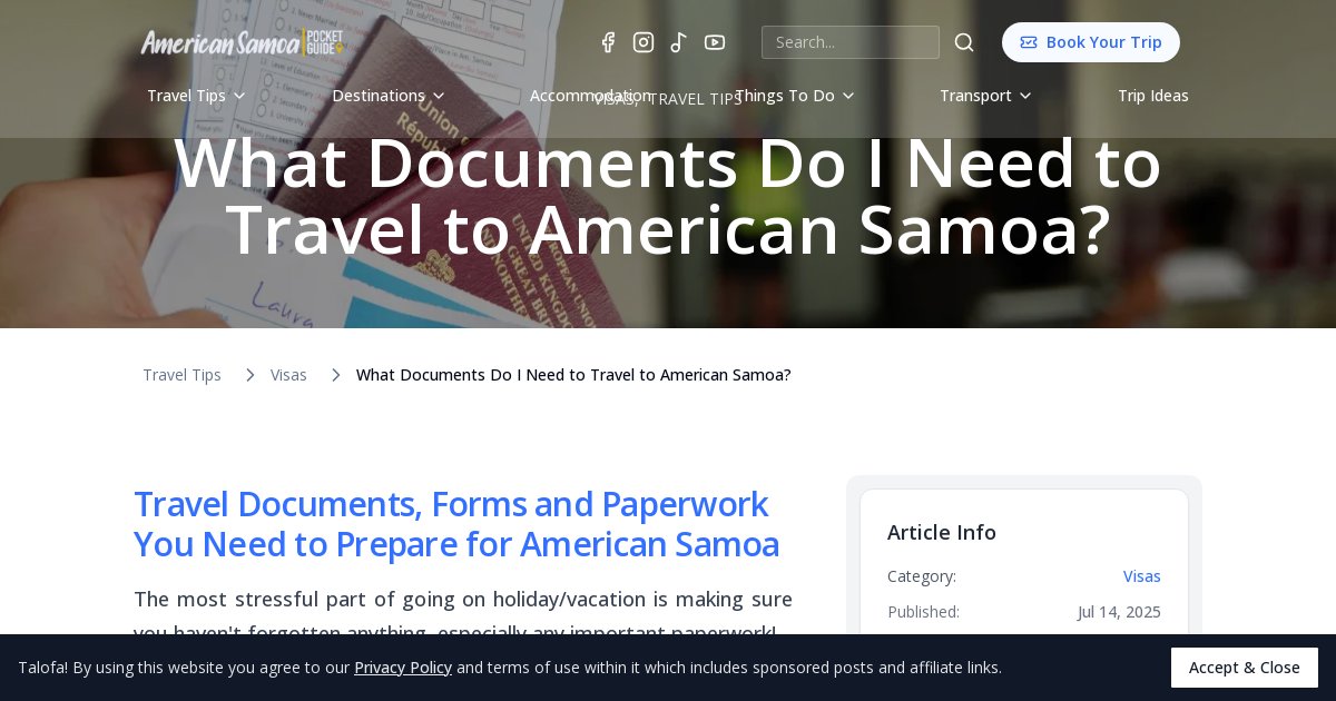 What Documents Do I Need to Travel to American Samoa? [2026] | American ...