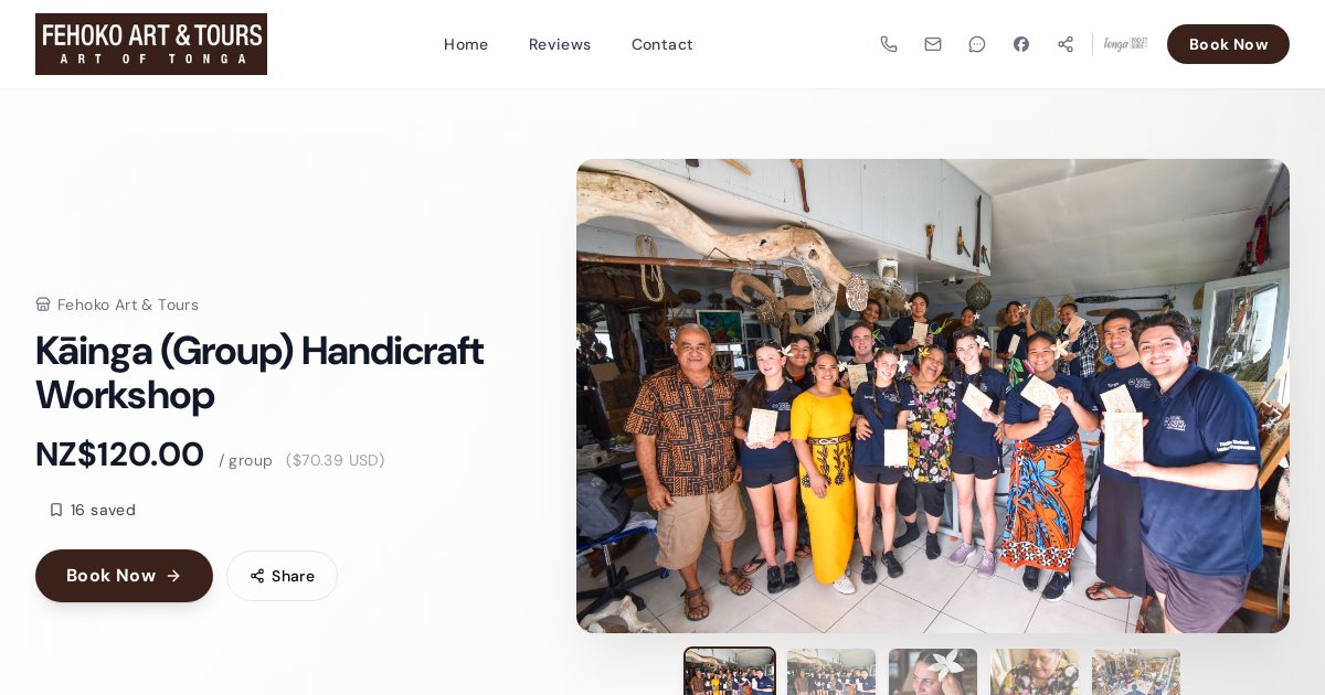 Kāinga (Group) Handicraft Workshop | Fehoko Art & Tours