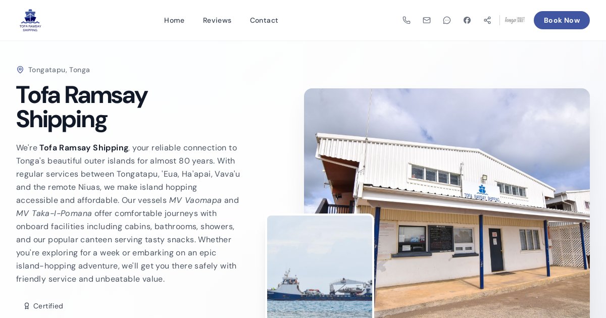 Tofa Ramsay Shipping - Book Now!