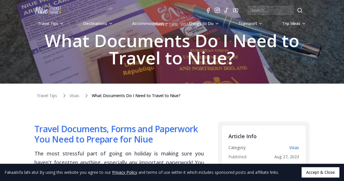 What Documents Do I Need to Travel to Niue? | Niue Pocket Guide