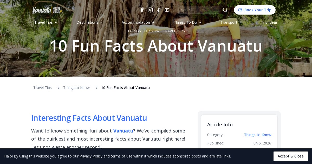 10 Fun Facts About Wallis & Futuna | Vanuatu Pocket Guide